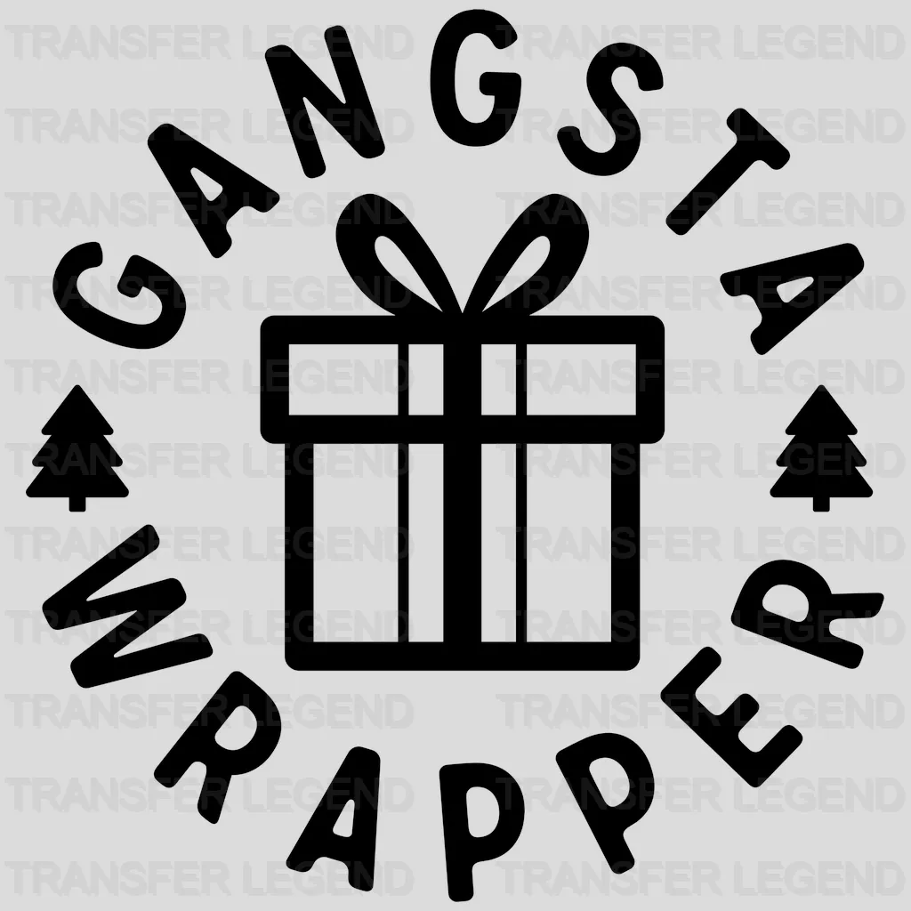 Gangsta Wrapper Gift Christmas Design - DTF heat transfer - transferlegend