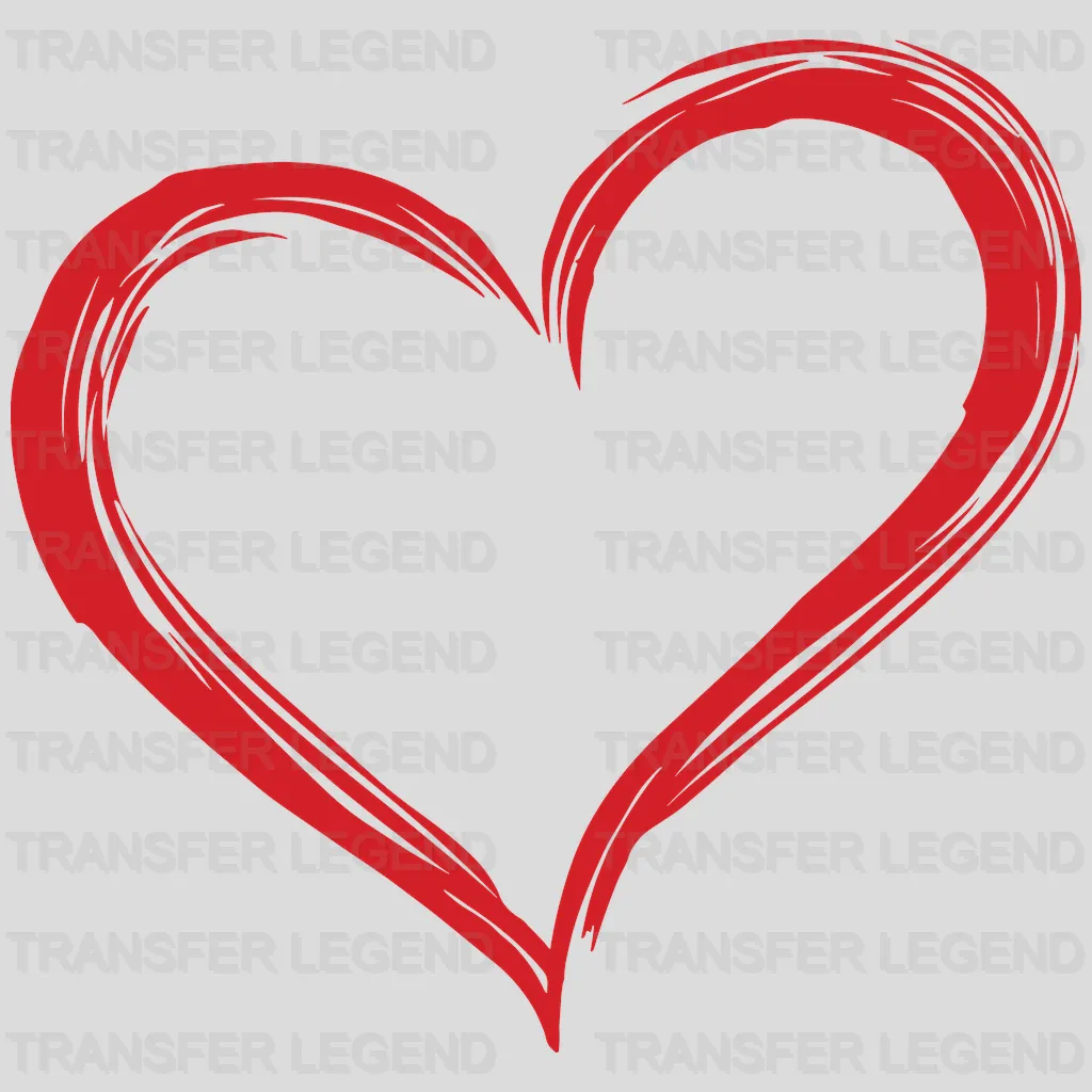 Red Heart Valentine's Day Design - DTF heat transfer - transferlegend