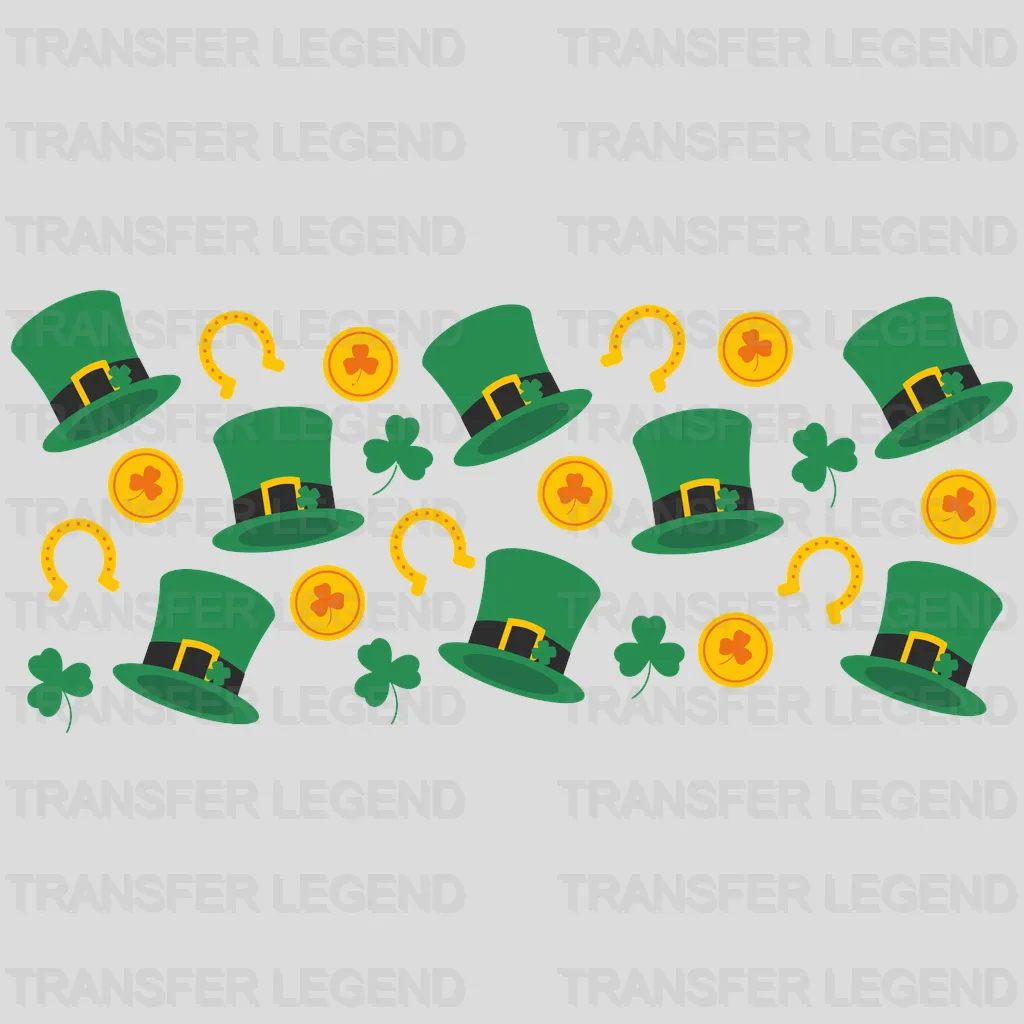 Hats And Horseshoes St. Patrick's Day UV DTF Transfer Cup Wrap UV DTF Sticker - transferlegend