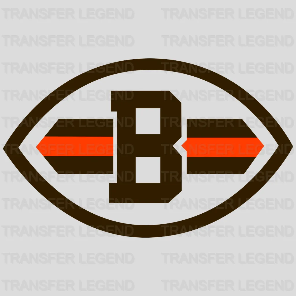 Cleveland Browns Stripe B Logo NFL Design - DTF Heat Transfer