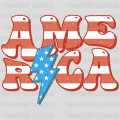 America Stripes Star Lightning Bolt DTF Transfer - transferlegend