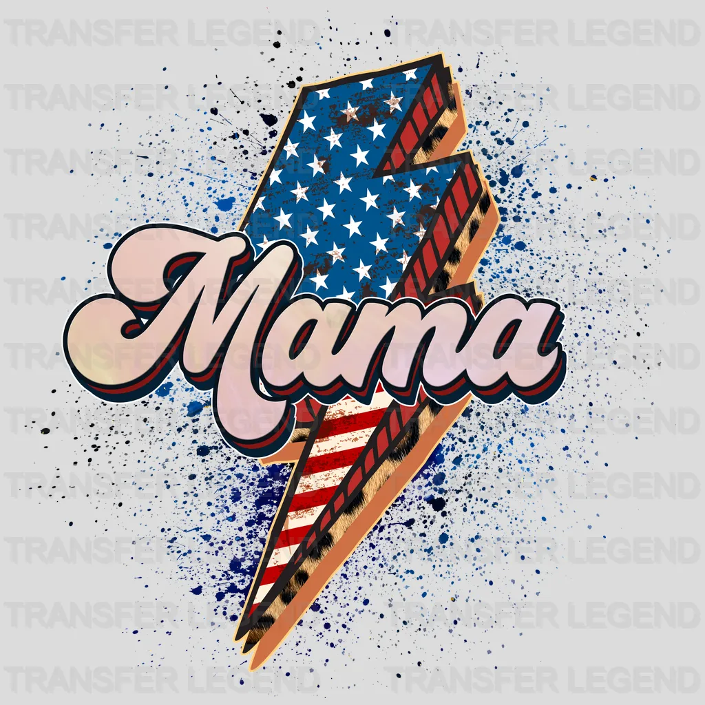 American Mama Lightening Bolt DTF Transfer - transferlegend