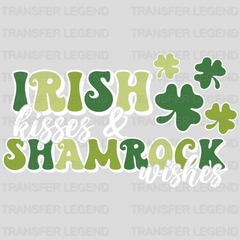 Irish Kisses & Shamrock Wishes St. Patrick's Day Design - DTF heat transfer - transferlegend