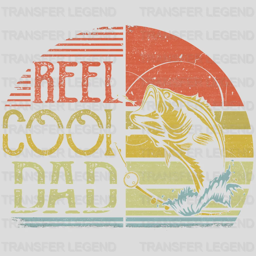 Reel Cool Dad Funny Fishing Design - DTF heat transfer - transferlegend