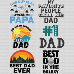 Father's Day -Premade Gang sheet - 6 PCS 10 INCH - transferlegend