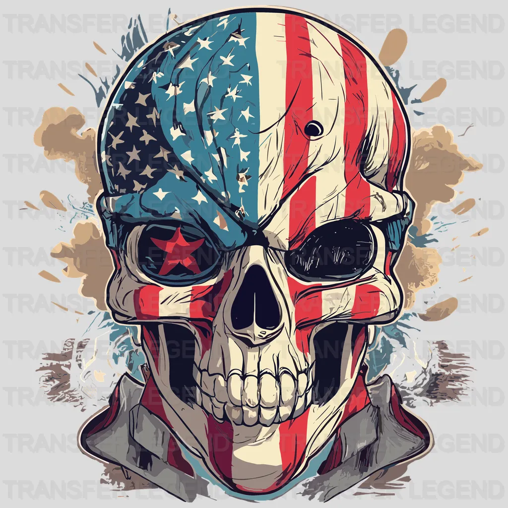 Skull Star USA Design - DTF Heat Transfers - transferlegend