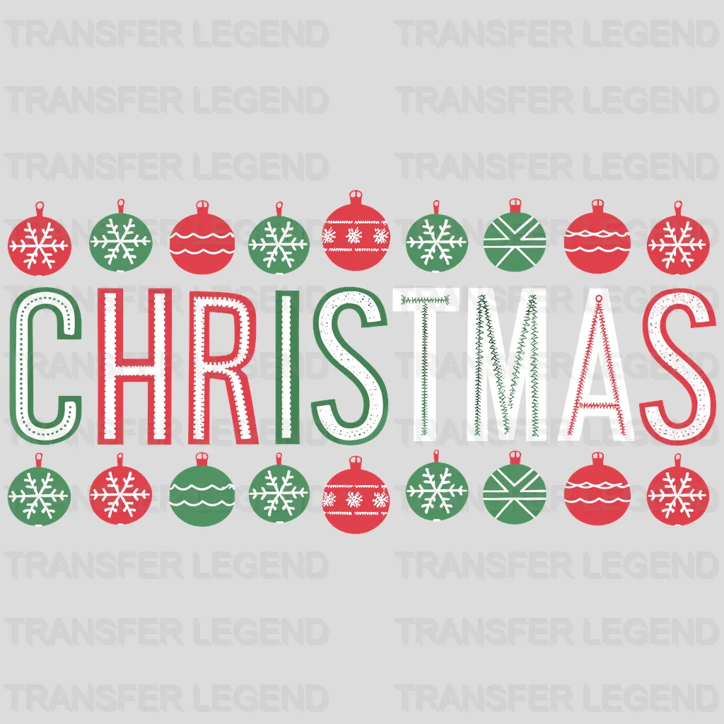 Red & Green Christmas design - DTF Heat Transfer - transferlegend