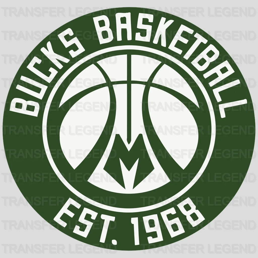 Milwaukee Bucks “Bucks Basketball Est. 1968” Roundel NBA Design - DTF Heat Transfer