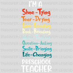 I'm A Preschool Teacher 100 Days School Design - DTF heat transfer - transferlegend