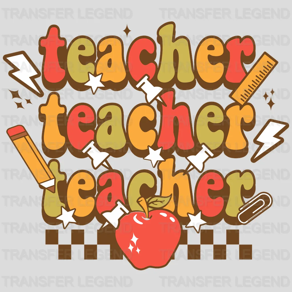 Teacher Teacher Teacher Apple DTF Transfer - transferlegend