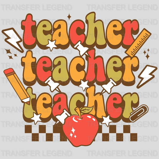 Teacher Teacher Teacher Apple DTF Transfer - transferlegend