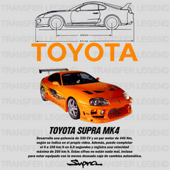 Toyota Supra MK4 Desarrolla Cars Design - DTF Heat Transfer - transferlegend