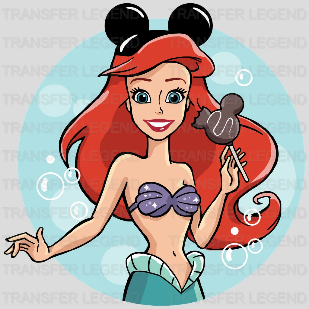 Disney Snacks Ariael Mickey Ears - The Little Mermaid Design - DTF heat transfer - transferlegend