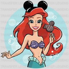 Disney Snacks Ariael Mickey Ears - The Little Mermaid Design - DTF heat transfer - transferlegend