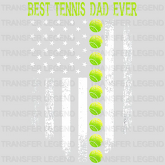 Best Tennis Dad American Flag Design - DTF heat transfer - transferlegend