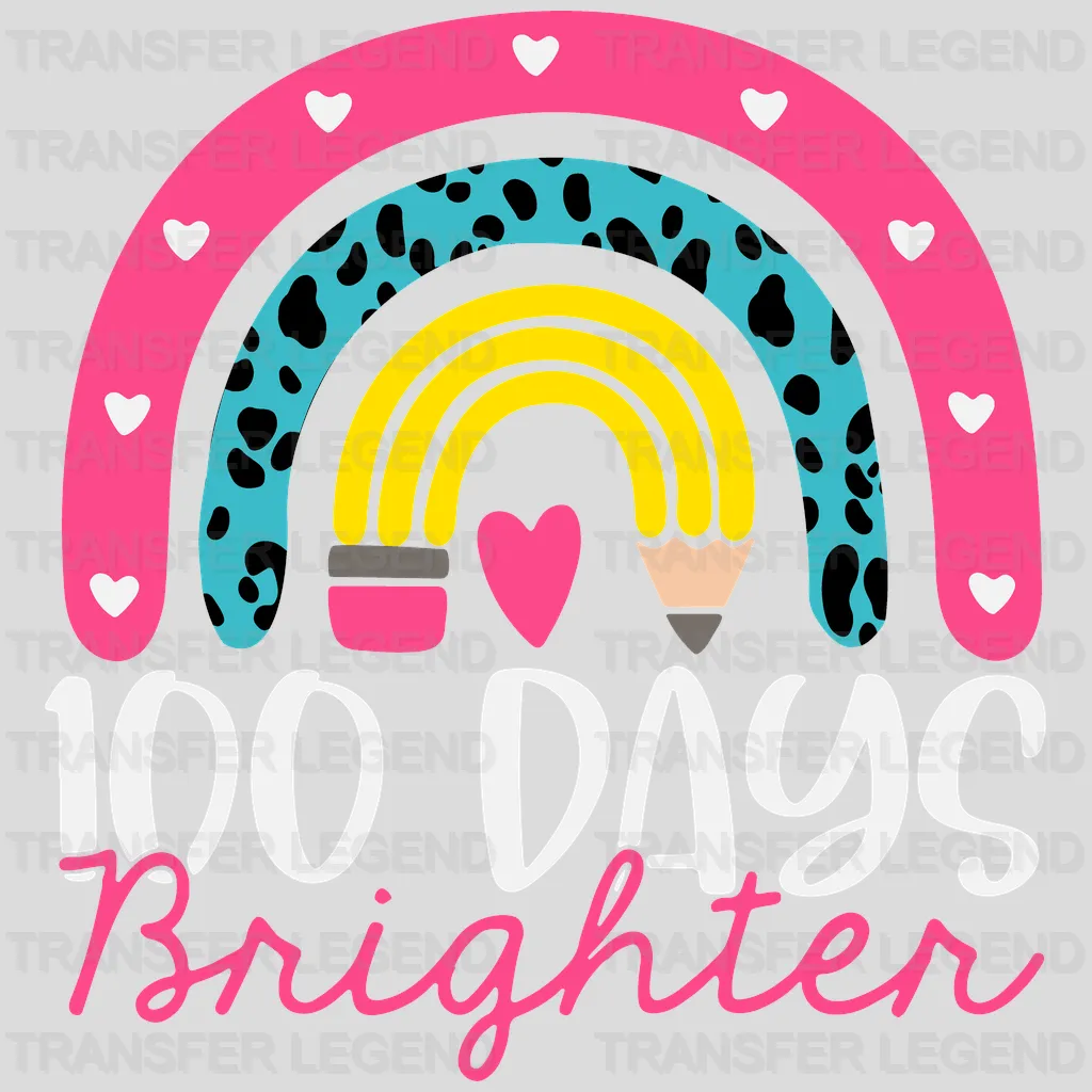 Heart Rainbow 100 Days Brighter - DTF heat transfer - transferlegend