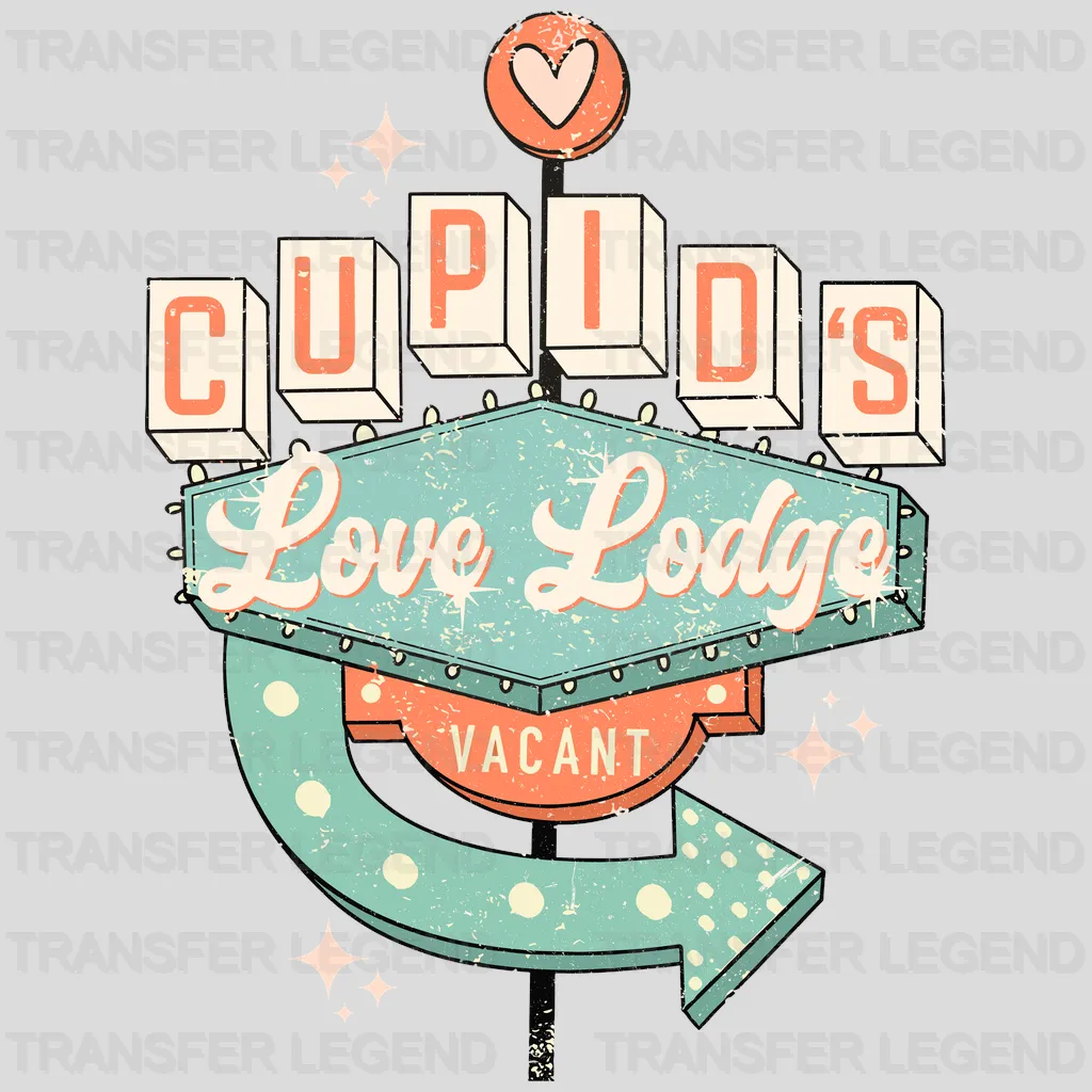 Cupid's Love Lodge Valentine's Day Design - DTF heat transfer - transferlegend