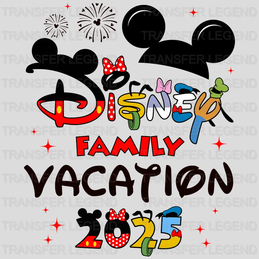 Minnie & Mickey Loves Vacation Cartoon Designs - DTF Heat Transfer - transferlegend