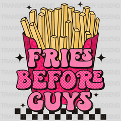 Fries Before Guys Pink Retro Design - DTF heat transfer - transferlegend