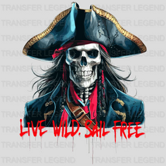 Life Wild Sail Free Pirate Design - DTF Heat Transfer - transferlegend