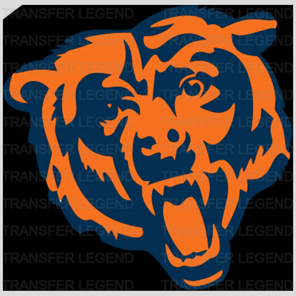 Chicago Bears Realistic Bear Head Silhouette NFL Design - DTF Heat Transfer