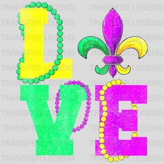 Love Mardi Gras Design- Mardi Gras DTF heat transfer - transferlegend