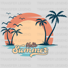 Hello Summer Palm DTF Transfer - transferlegend