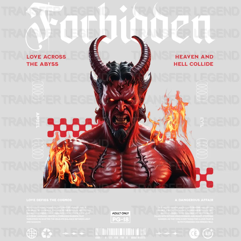 Forbidden Red Devil Streetwear Design - DTF Heat Transfer - transferlegend