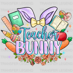 Teacher Bunny Easter Design - DTF heat transfer - transferlegend