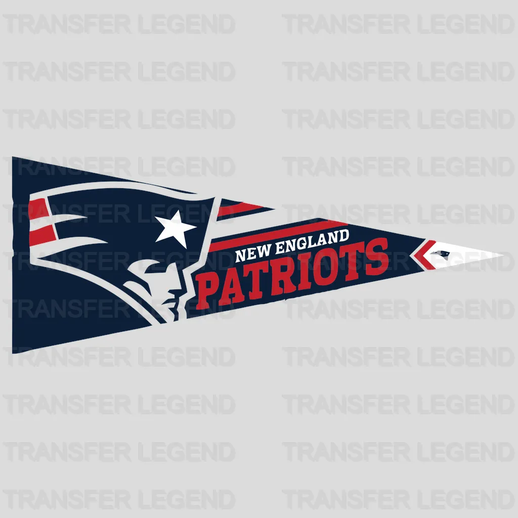 New England Patriots stylized head silhouette with American flag motif, NFL design - DTF Heat Transfer