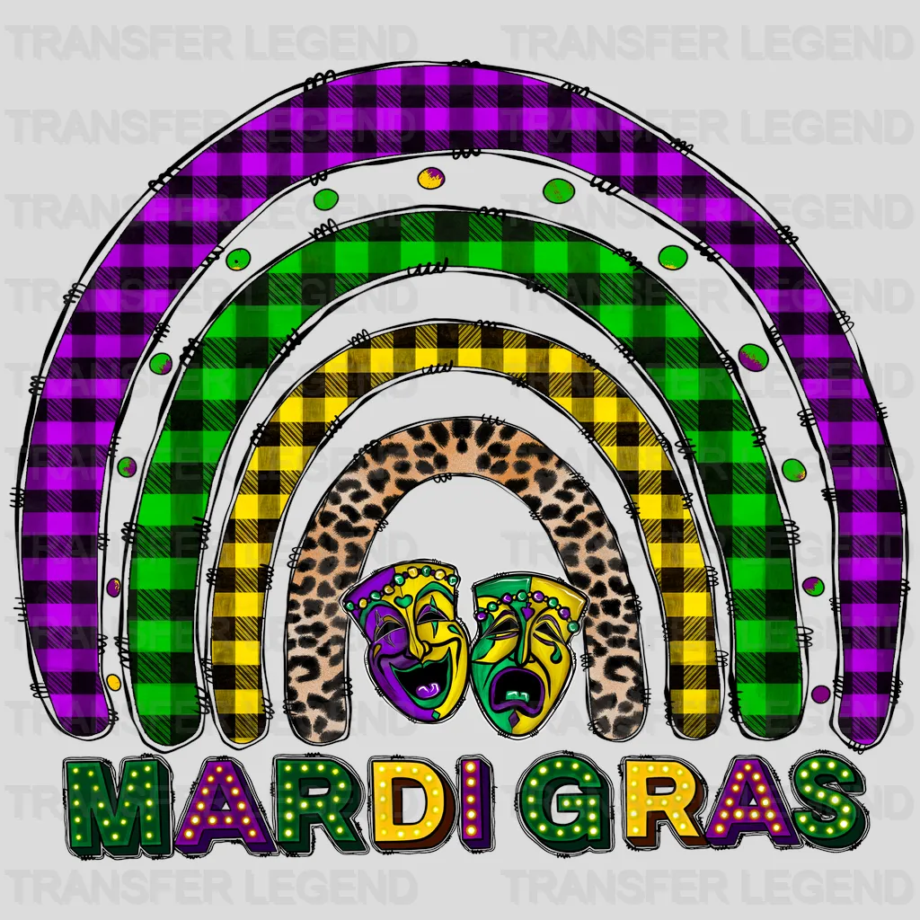 Rainbow Mardi Gras Design- Mardi Gras DTF heat transfer - transferlegend