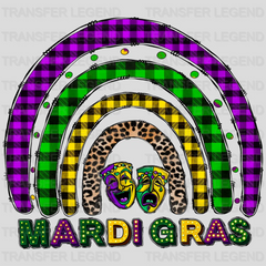 Rainbow Mardi Gras Design- Mardi Gras DTF heat transfer - transferlegend