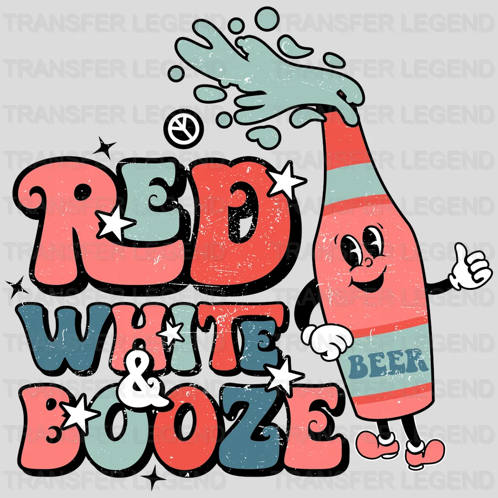 Red White & Booze Beer DTF Transfer - transferlegend