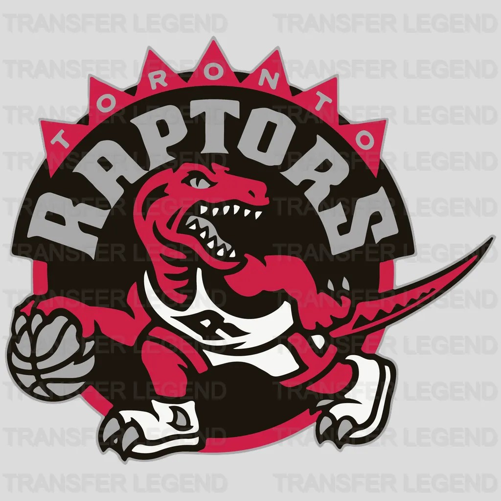 Toronto Raptors Raptor Biting Basketball Crest NBA Design - DTF Heat Transfer