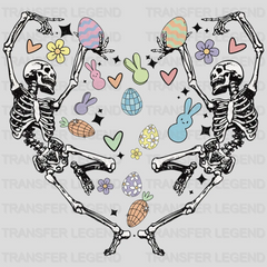 Skeletons Heart Shape Easter Design - DTF heat transfer - transferlegend