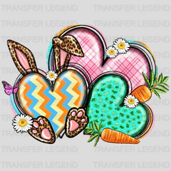 Happy Easter Bunny Hearts Design - DTF heat transfer - transferlegend