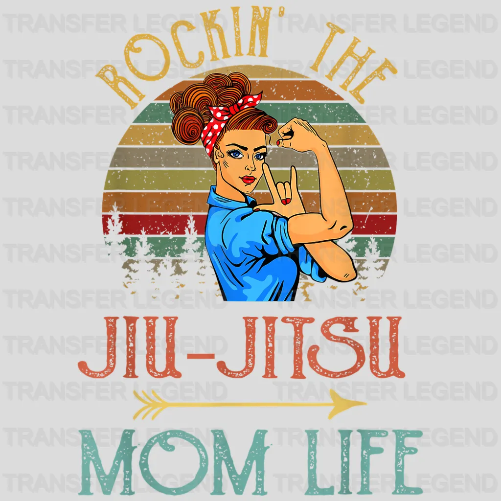 Rockin The Jiu-jitsu Mom Life - Strong Mom - Mothers Day - Design - DTF heat transfer - transferlegend