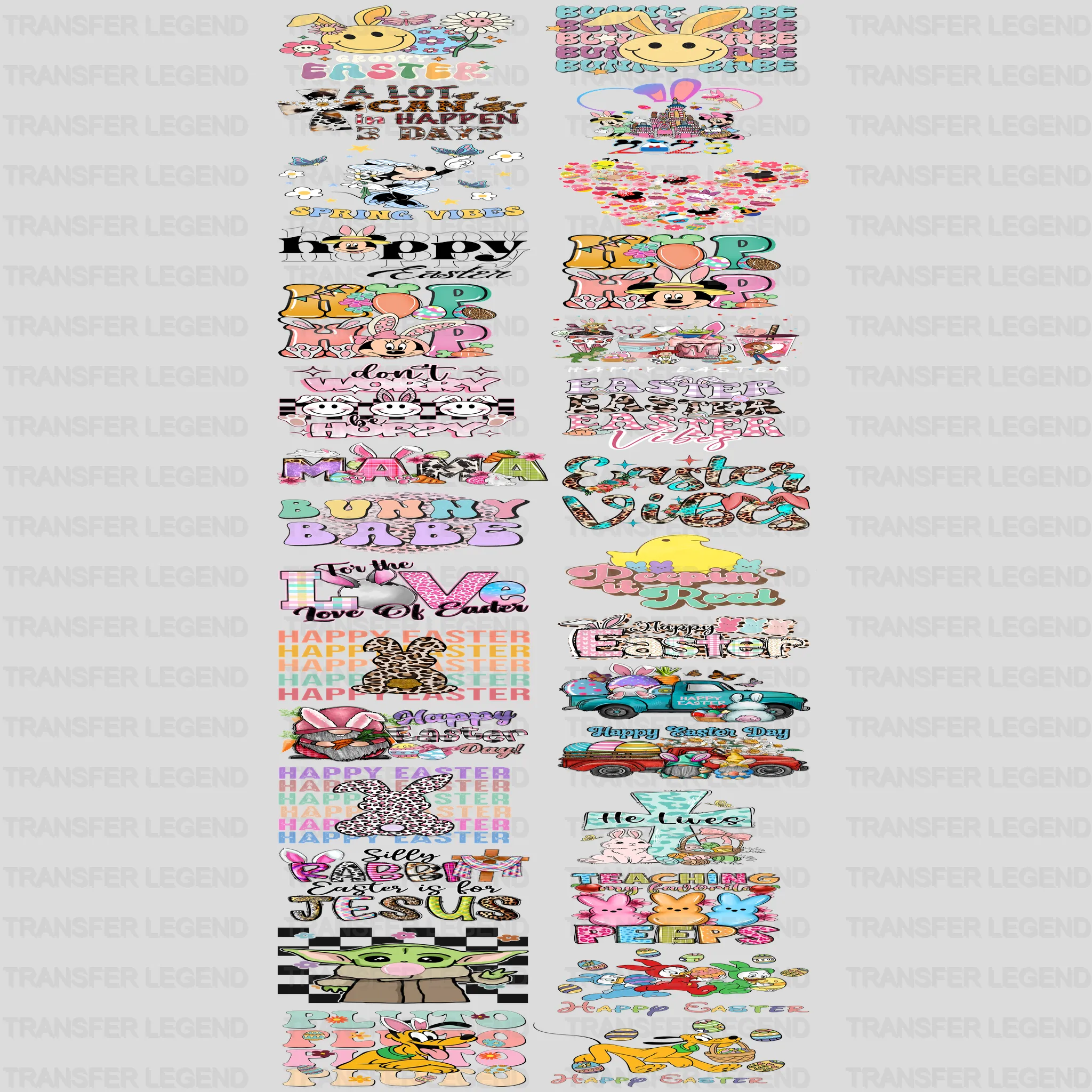 EASTER Premade Gang sheet - 30 PCS 10 INCH - transferlegend