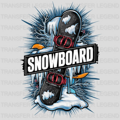 Black Snowboard Winter Design - DTF Heat Transfers - transferlegend