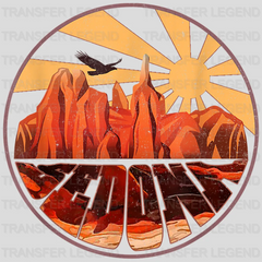 Retro Vintage Sedona Arizona Hiking Sunset Dawn Design - DTF heat transfer - transferlegend