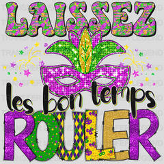 Les Bon Temps Mardi Gras Design- Mardi Gras DTF heat transfer - transferlegend