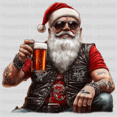 Cheers Bikers Santa Claus Design - DTF Heat Transfer - transferlegend