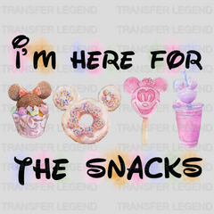 I'm Just Here For The Snacks Watercolor Disney Design - DTF heat transfer - transferlegend