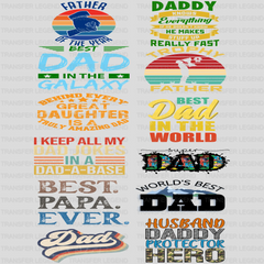 Father's Day - Premade Gang sheet - 12 PCS 10 INCH - transferlegend