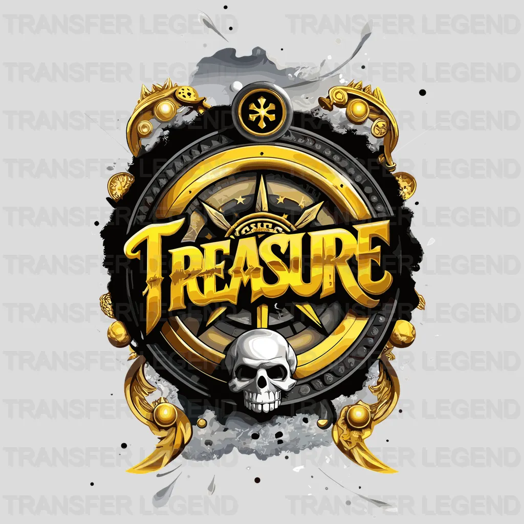 Skull Treasure Pirate Design - DTF Heat Transfer - transferlegend