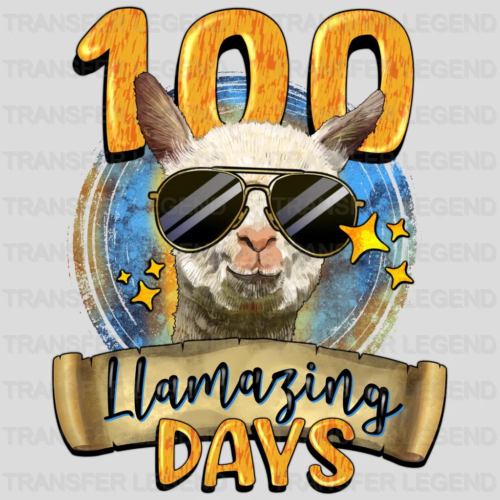 100 LLamazing Days - DTF heat transfer - transferlegend