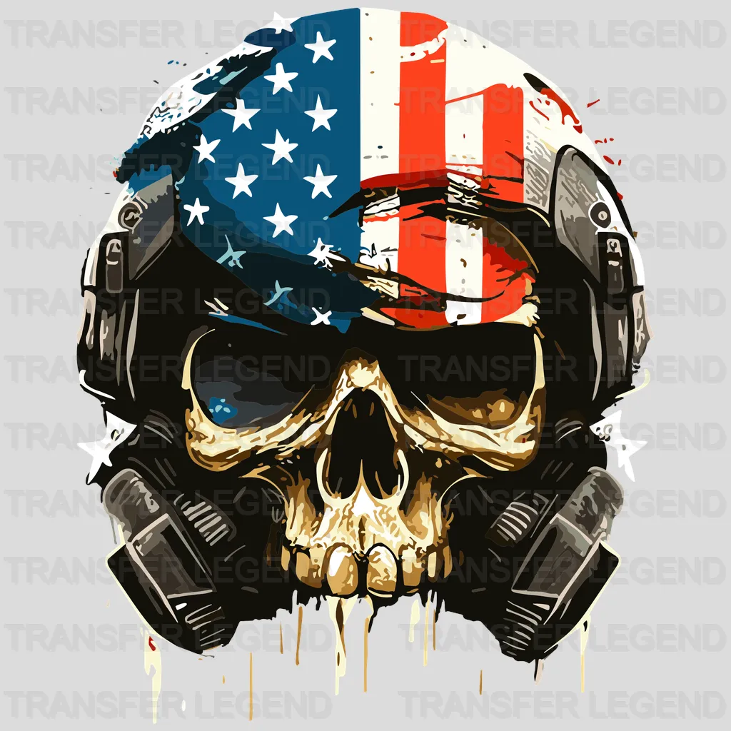 Heroes Skull USA Design - DTF Heat Transfers - transferlegend