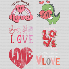 Valentine's Premade Gang sheet - 6 PCS 10 INCH - transferlegend