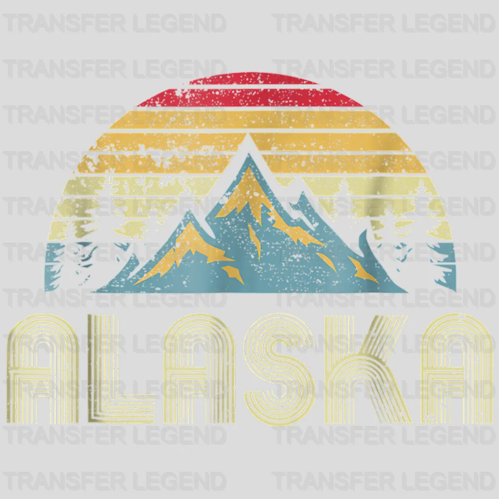 ALASKA Retro Mountains Design - DTF heat transfer - transferlegend