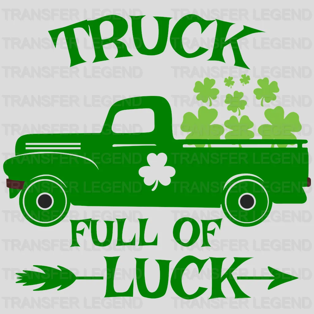 Truck Full Of Luck St. Patrick's Day Design - DTF heat transfer - transferlegend